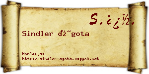 Sindler Ágota névjegykártya