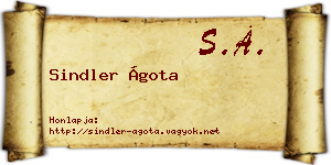 Sindler Ágota névjegykártya